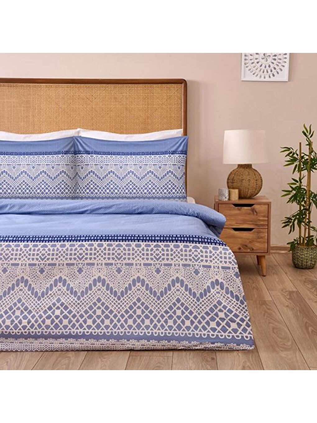 Soft Bumbac Çift Kişilik Nevresim Takımı - Mavi