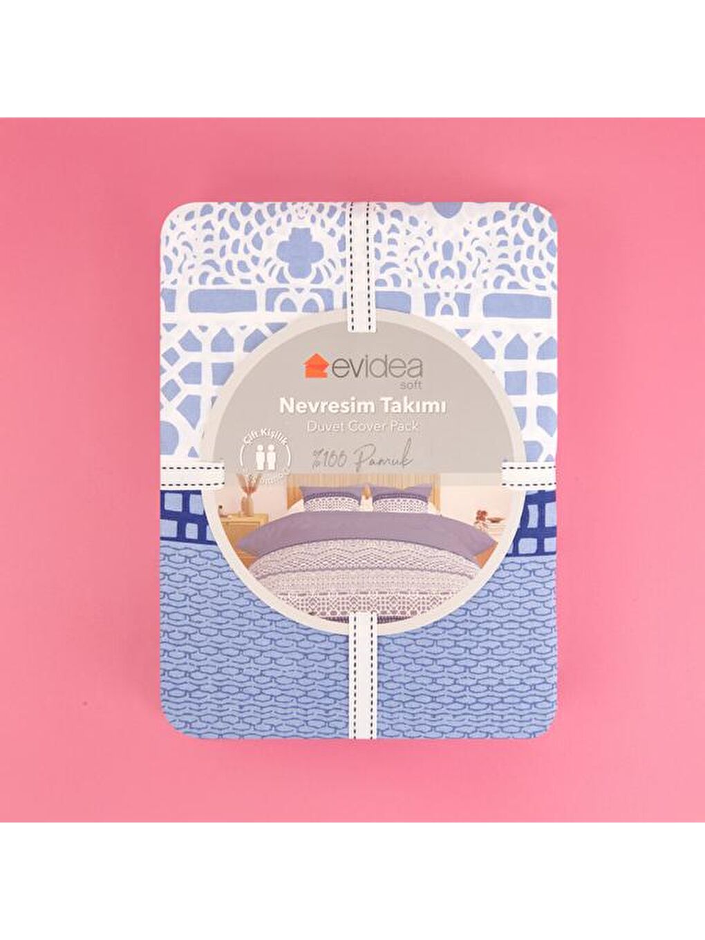 Soft Bumbac Çift Kişilik Nevresim Takımı - Mavi-1