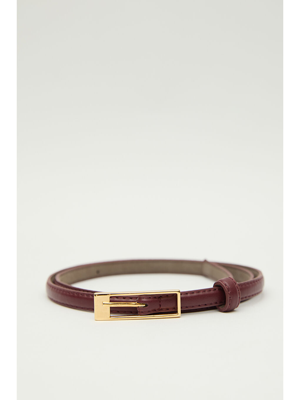 Dikdörtgen Tokalı İnce Kemer Bordo-4