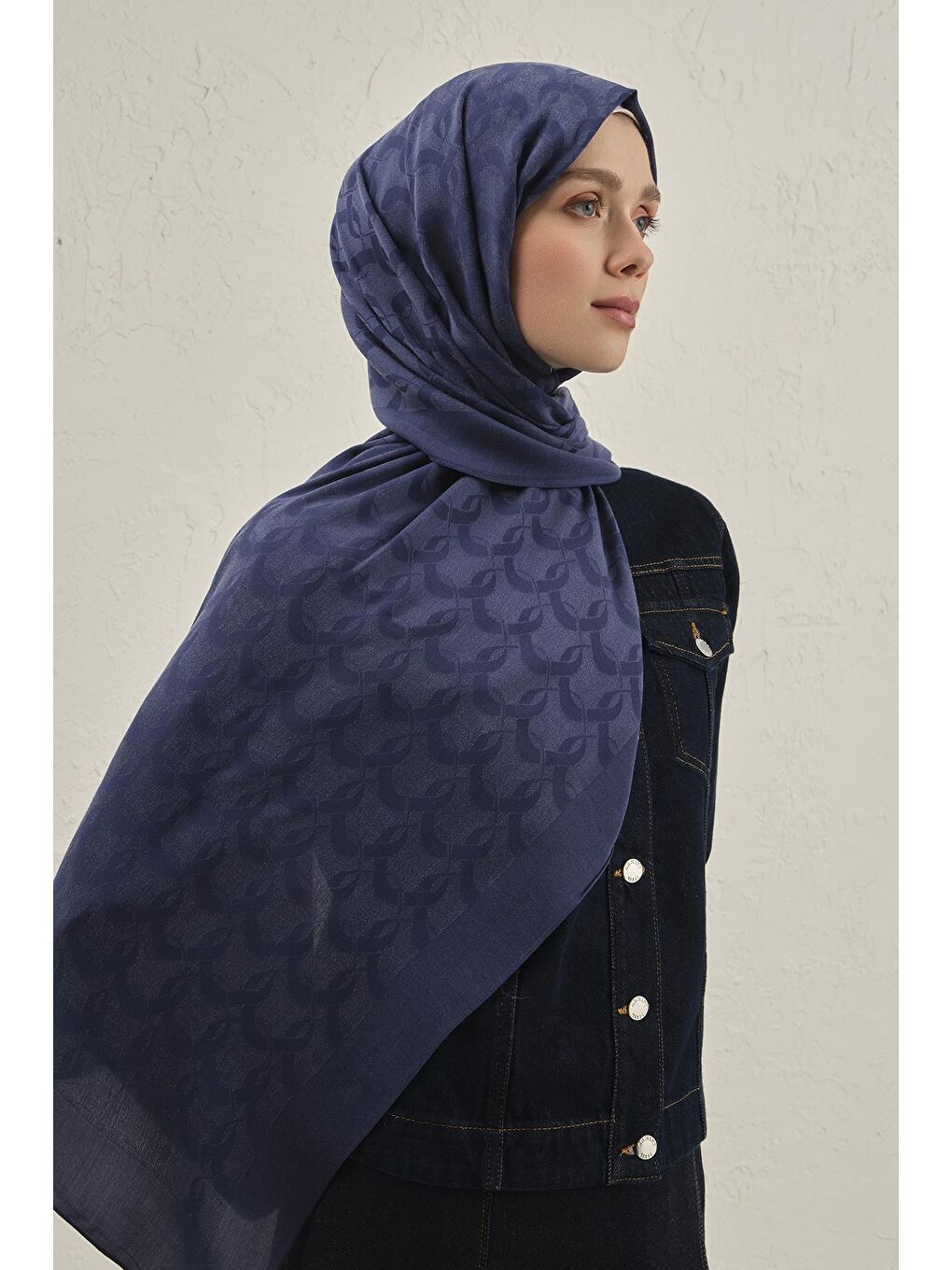 Lacivert Cool Şal 1 03-1