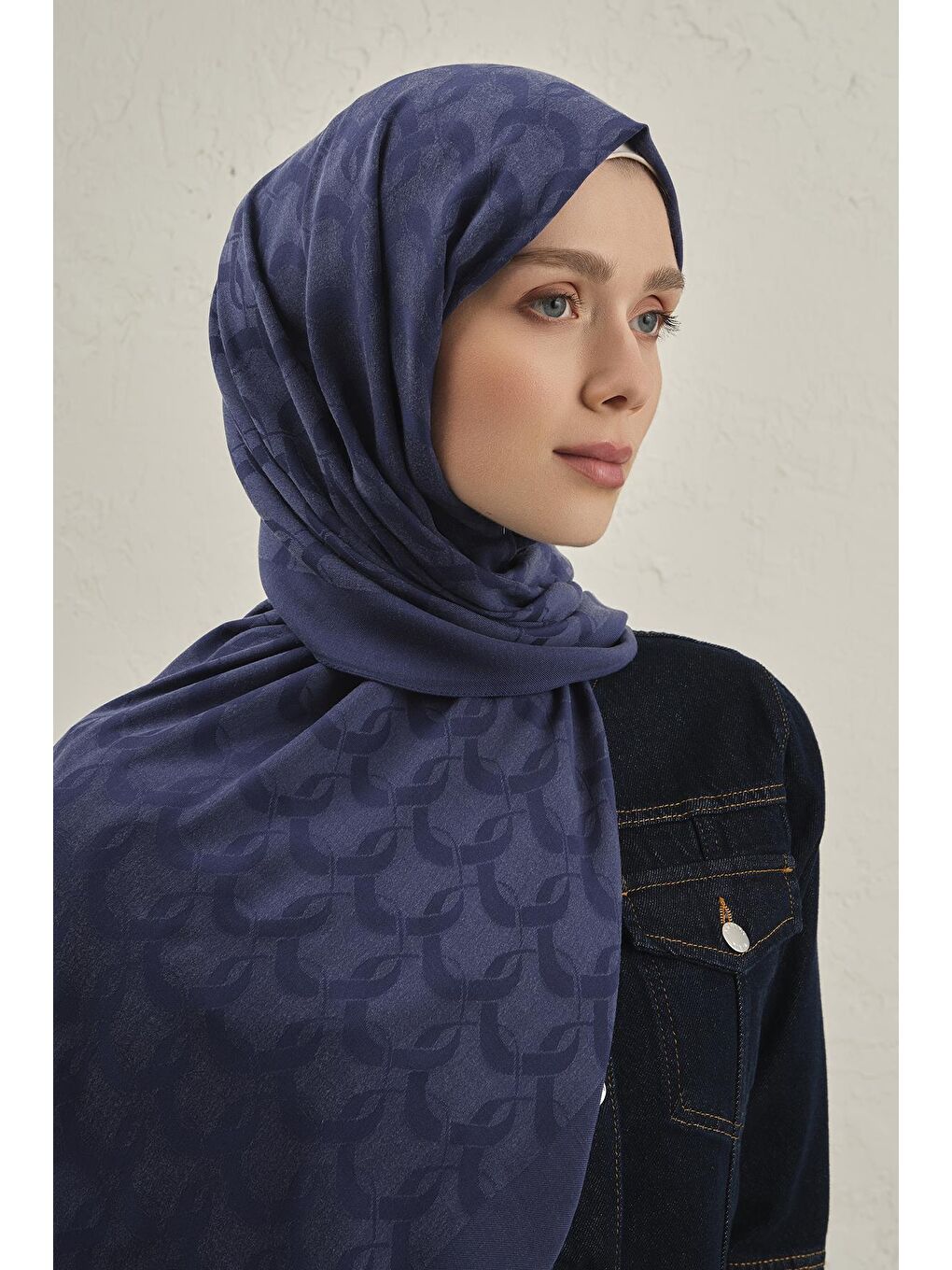 Lacivert Cool Şal 1 03-3