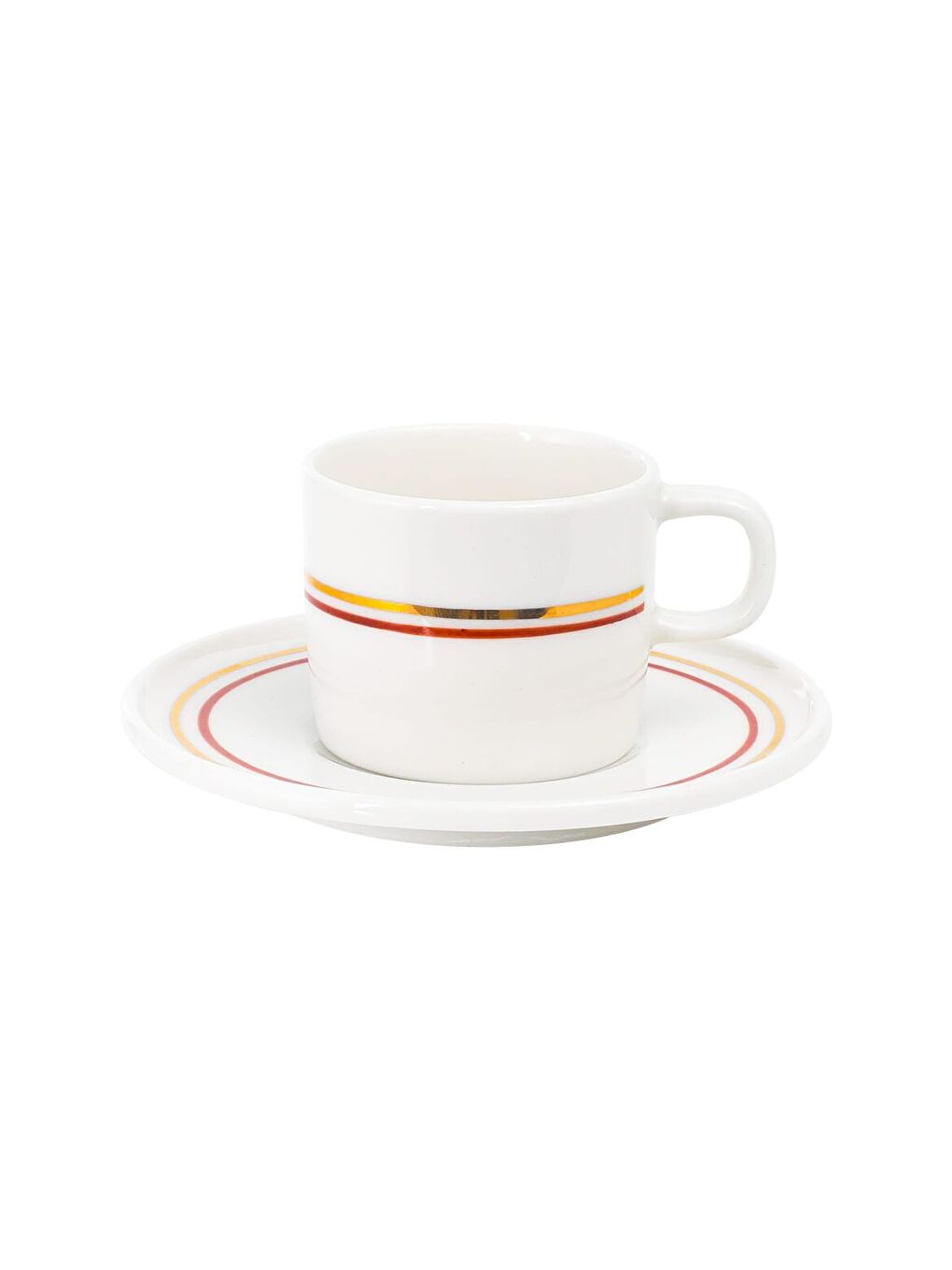 Ekru Mental 2 Kişilik Kahve Fincanı Takımı Altın-2