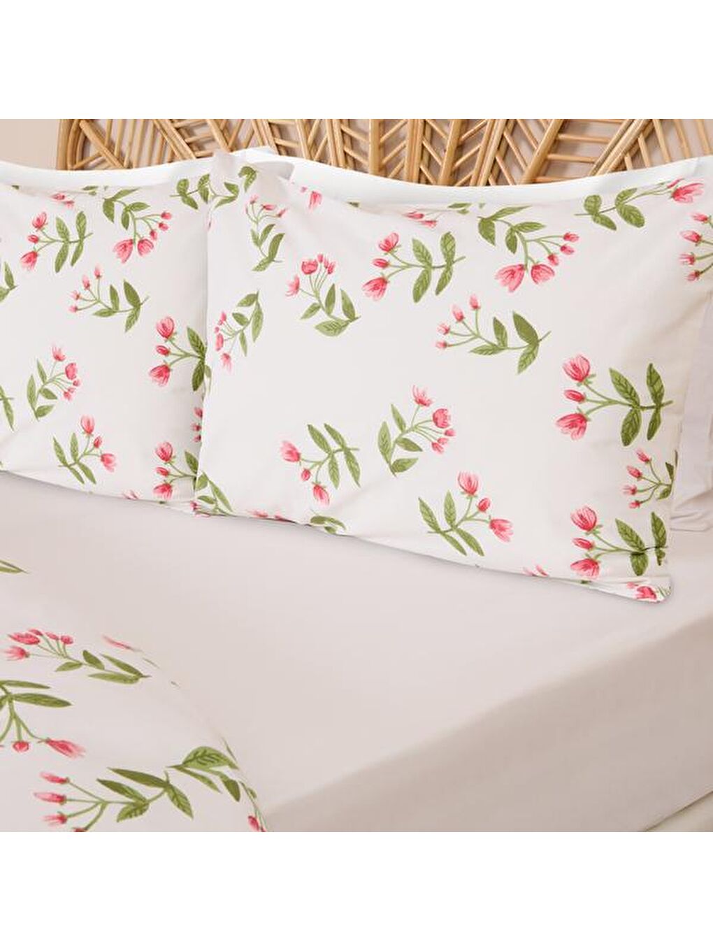 Evidea Lila Soft Carlene Tek Kişilik Nevresim Takımı - Ekru / Yeşil - 2