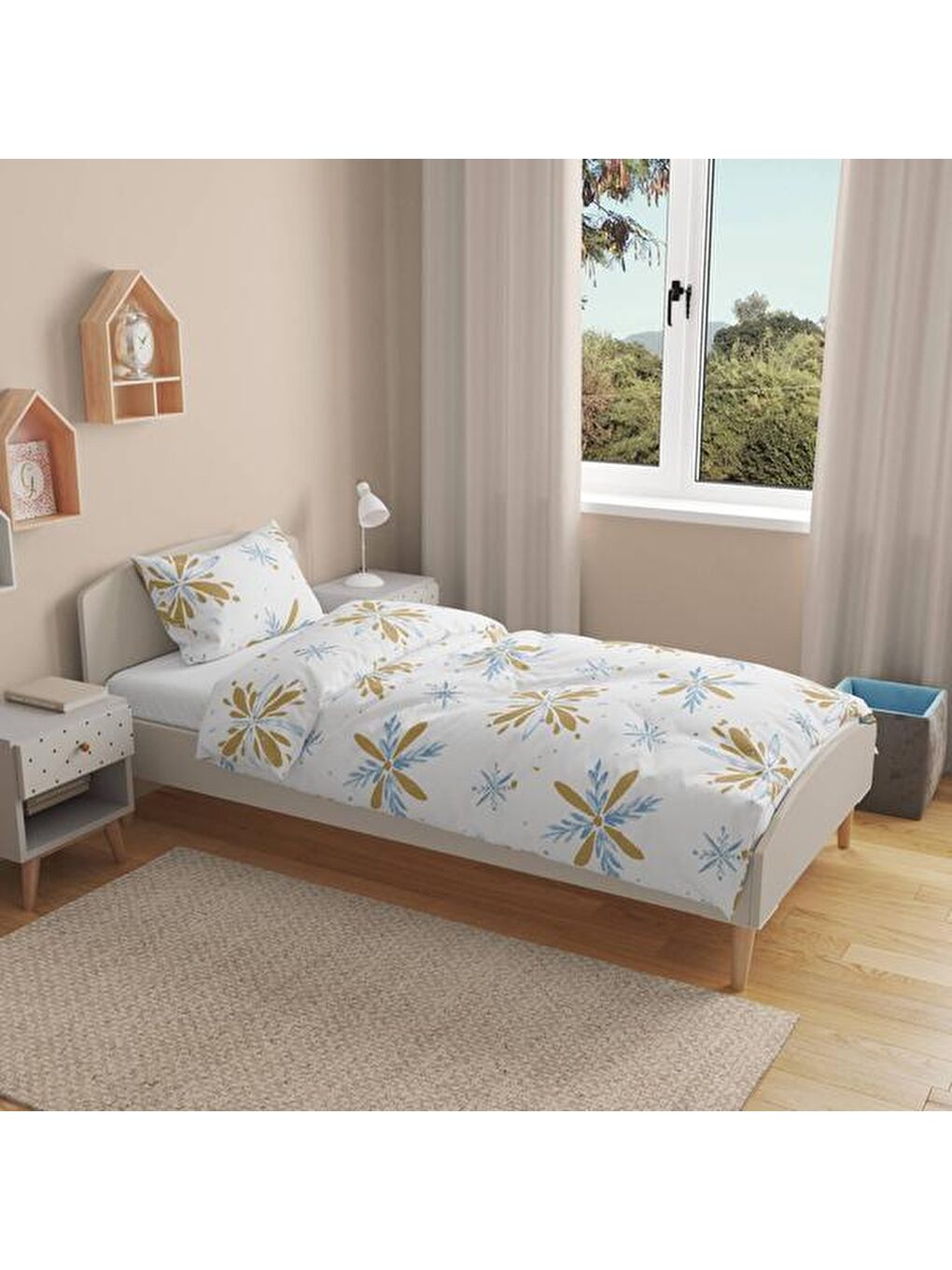 Karışık Soft Daisy Tek Kişilik Nevresim Takımı - Renkli-1