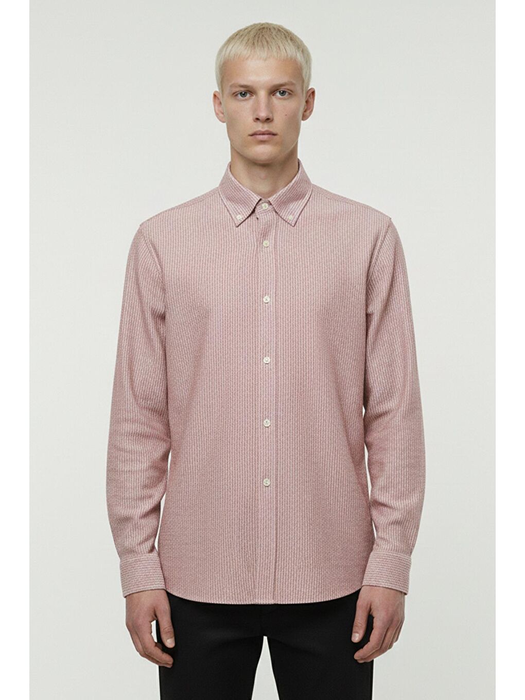 Kahverengi Giotelli Kahve Slim Fit %100 Pamuklu Düğmeli Yaka Gömlek