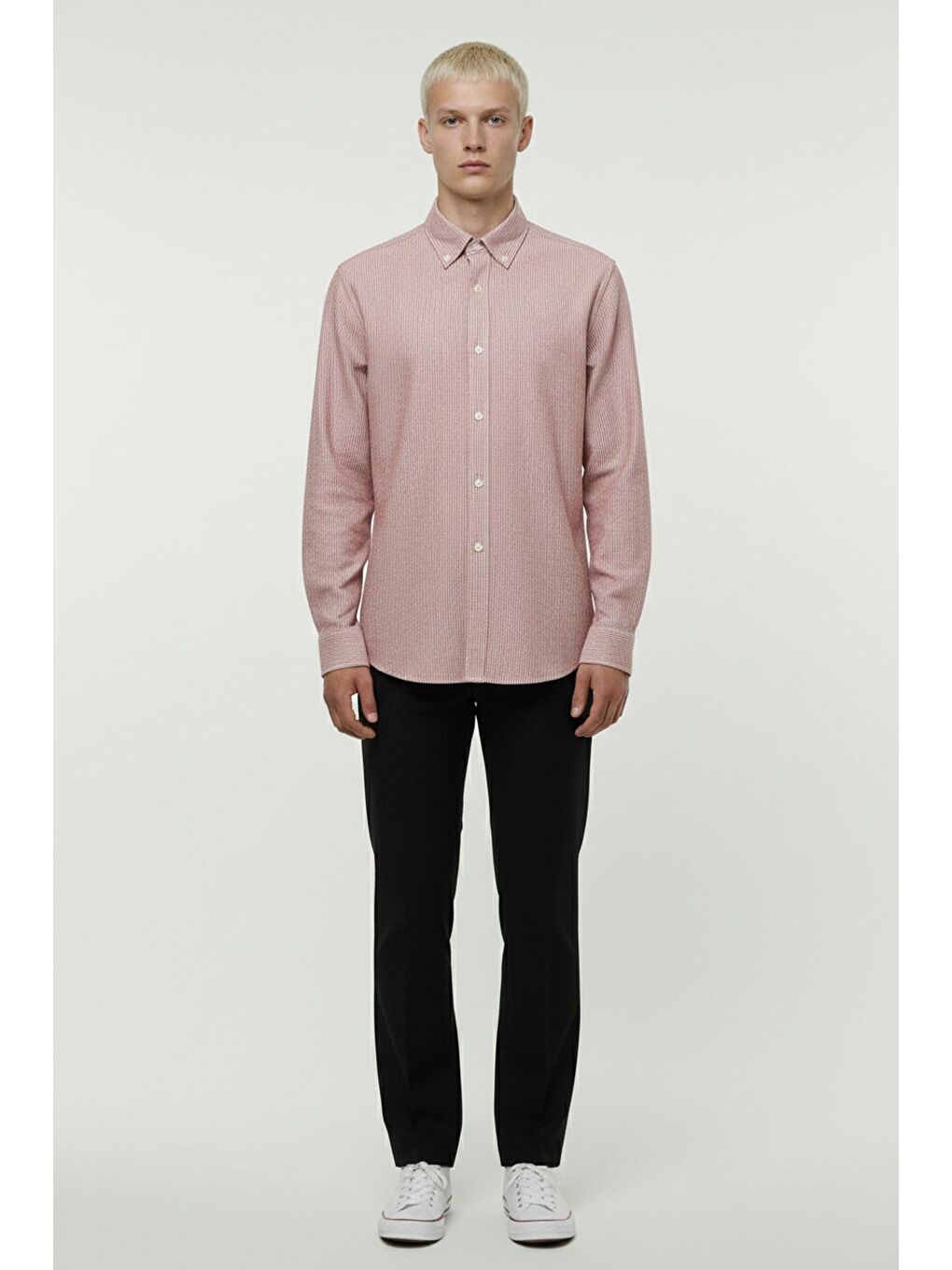 Kahverengi Giotelli Kahve Slim Fit %100 Pamuklu Düğmeli Yaka Gömlek-1