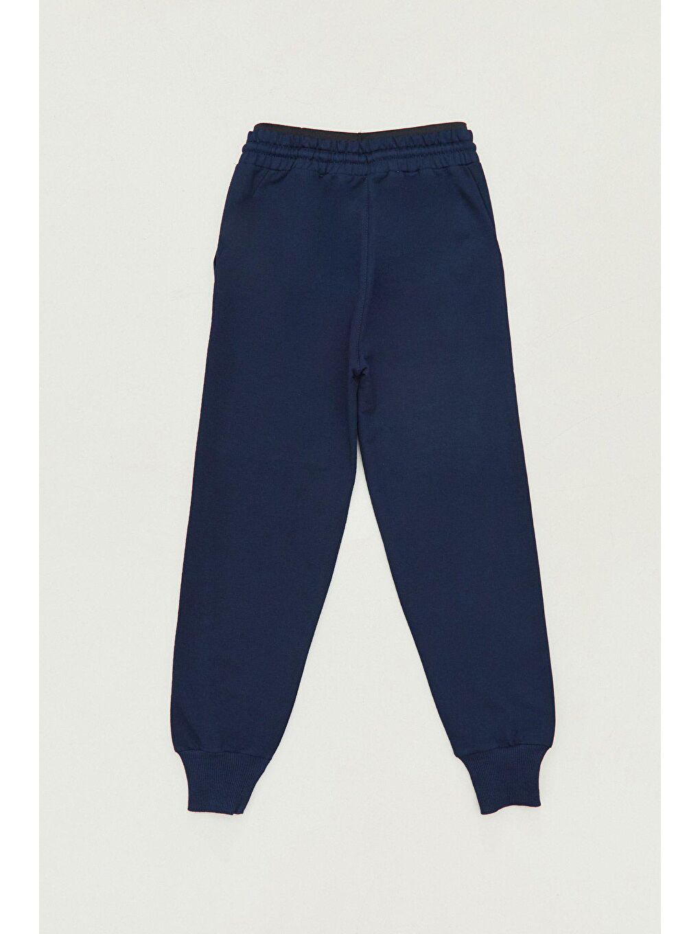 Lacivert Baskılı Beli Bağcıklı Kız Çocuk Eşofman Altı-1