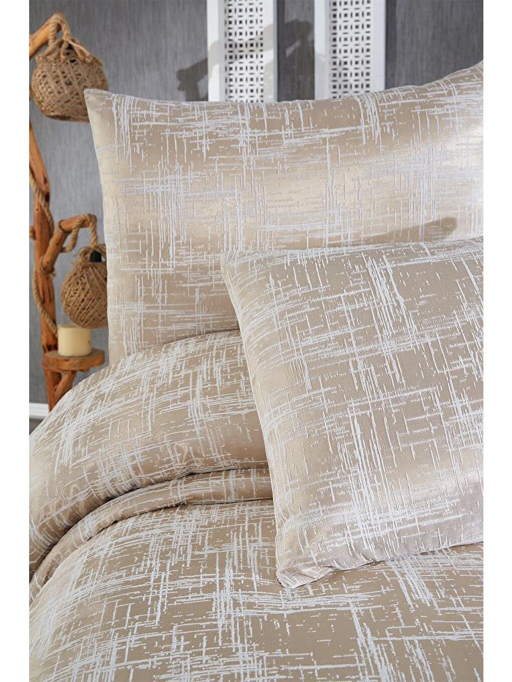 Kahverengi Latife Yatak Örtüsü Cappucino-1