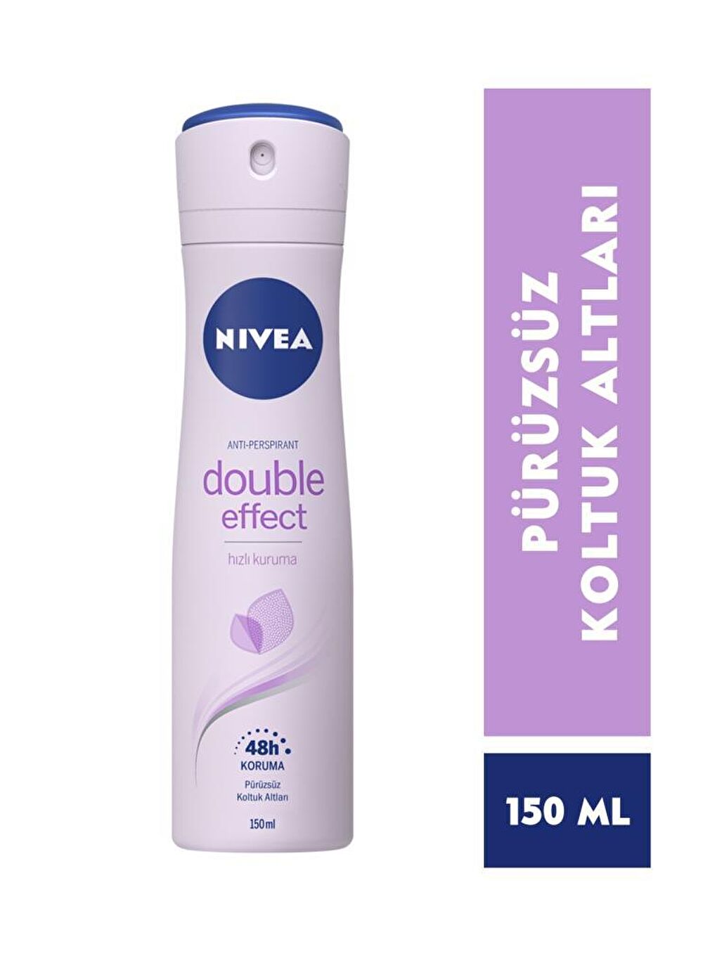 NIVEA Kadın Sprey Deodorant Double Effect Mor Düşler 150 ml x2 Adet, 48 Saat Koruma, Pürüzsüz Koltukaltı - 1