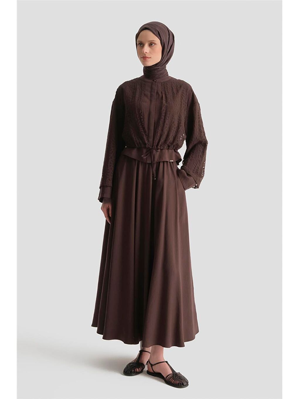 Kahverengi Desenli Kupra Takım Acı Kahve