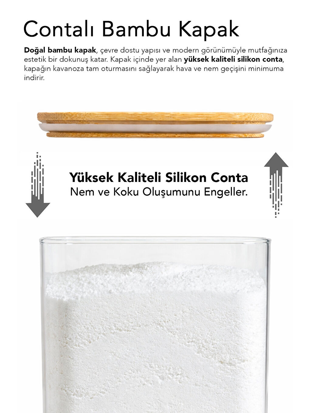 Beyaz 3 Adet Bambu Kapak Aura Deterjan Saklama Kutusu 3,1 l-1