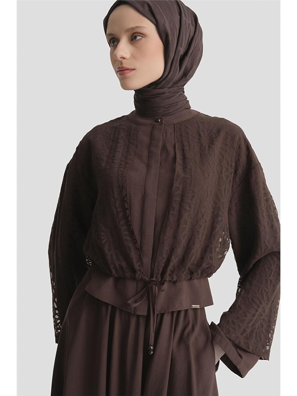 Kahverengi Desenli Kupra Takım Acı Kahve-2