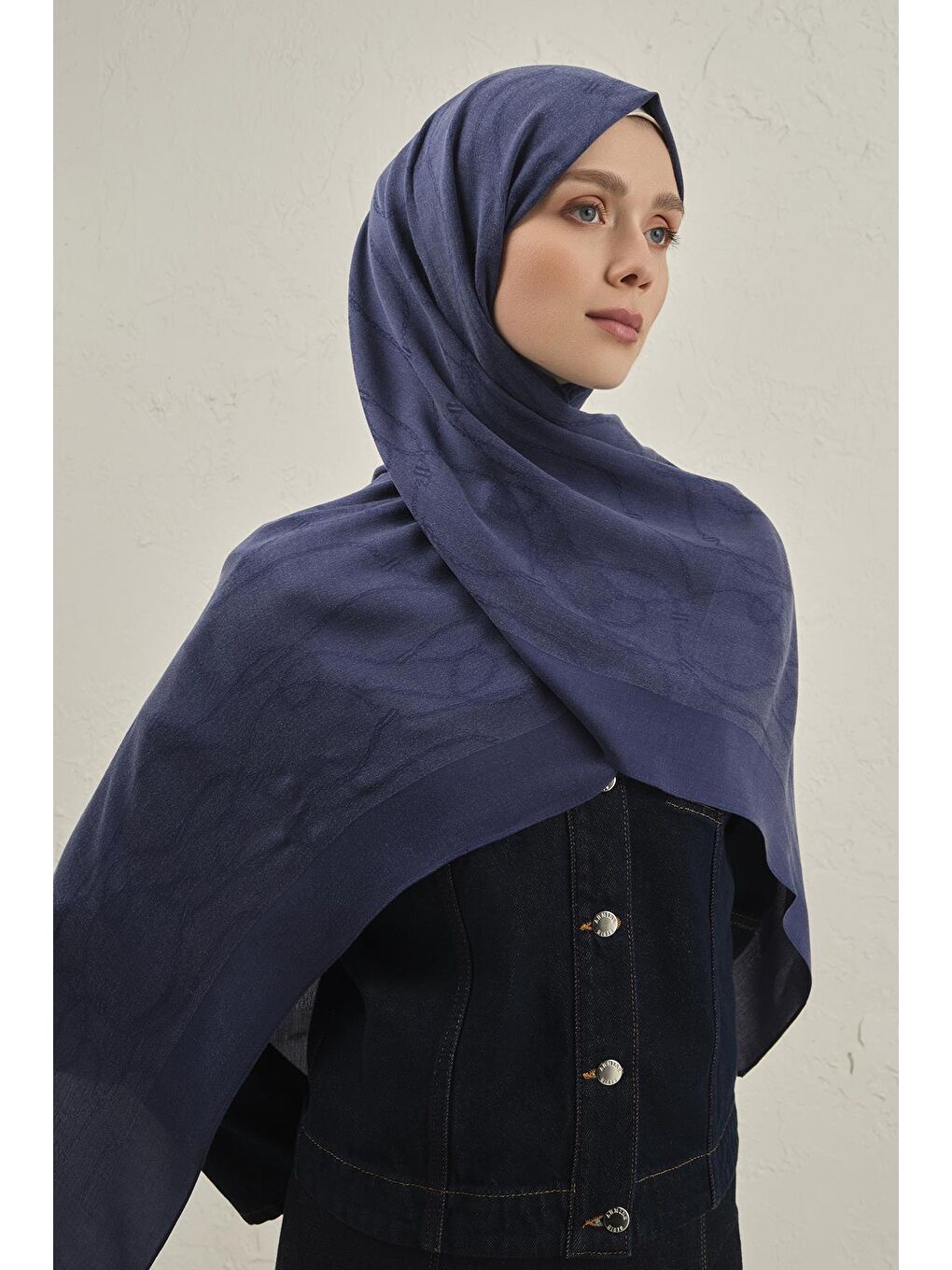 Lacivert Cool Şal 2 03-1