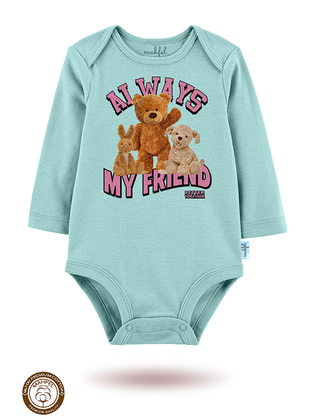 Bej 3 lü  100 Pamuklu Organik Baskılı Çıtçıtlı Bebek Body Zıbın-2