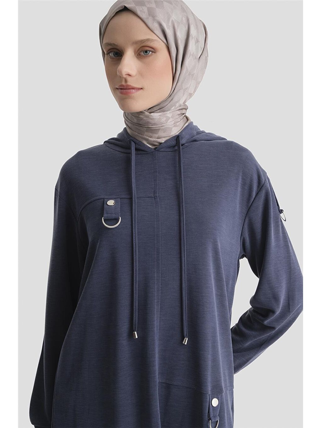 Kapüşonlu Örme Takım 25Kd4386 Lacivert-1