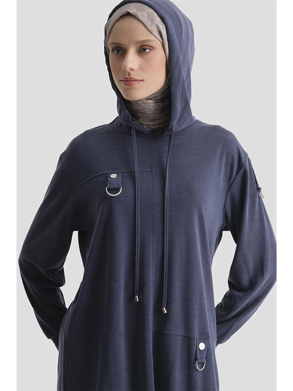 Kapüşonlu Örme Takım 25Kd4386 Lacivert-2