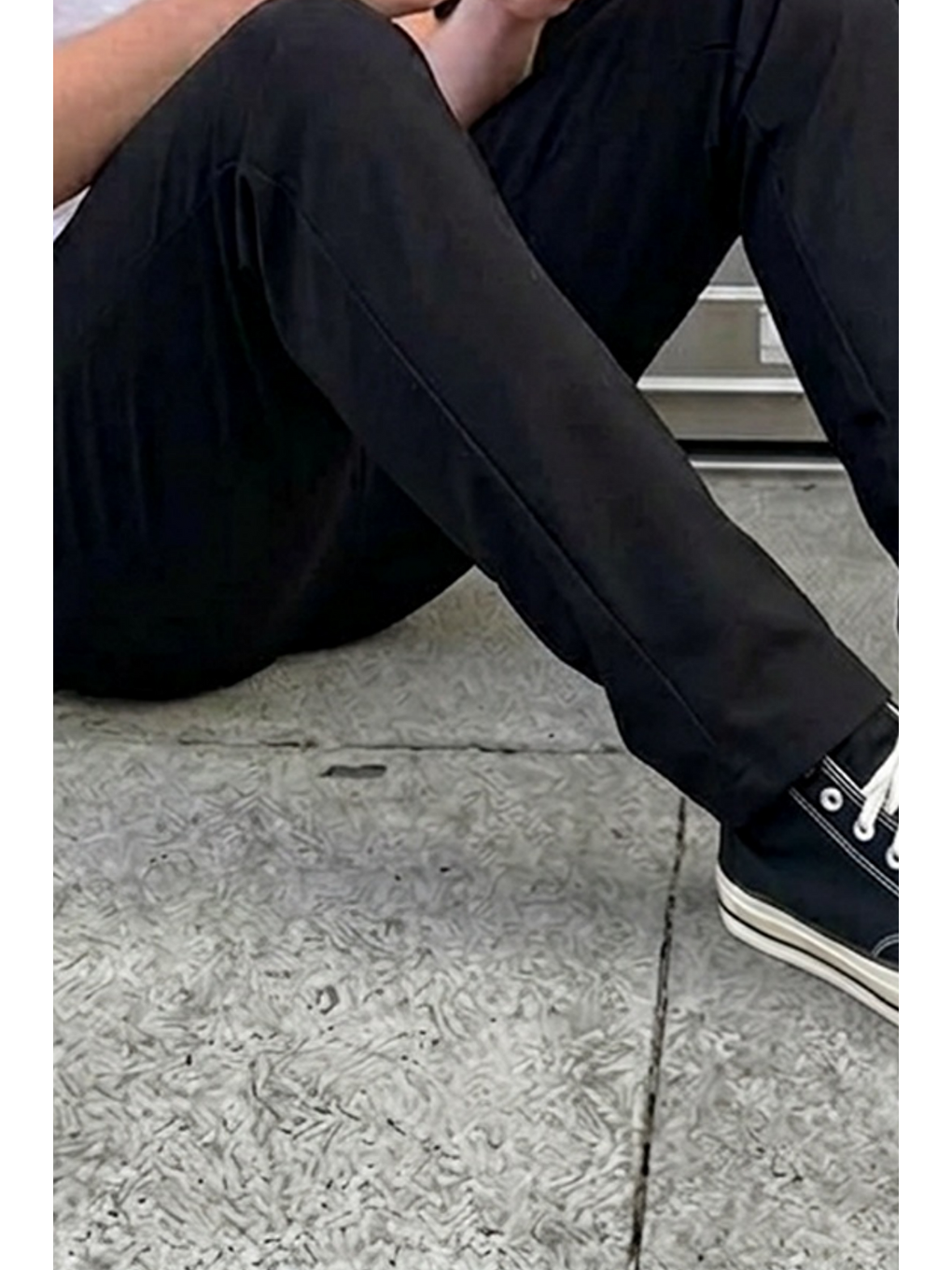 Erkek Lastikli Çift Cepli Siyah Jogger Pantolon-5