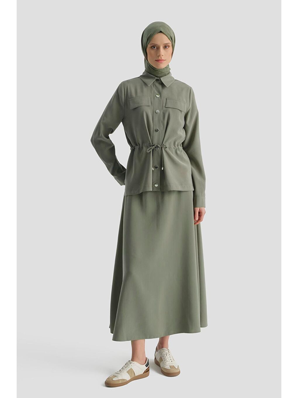 Beli Büzgülü Takım Haki-3