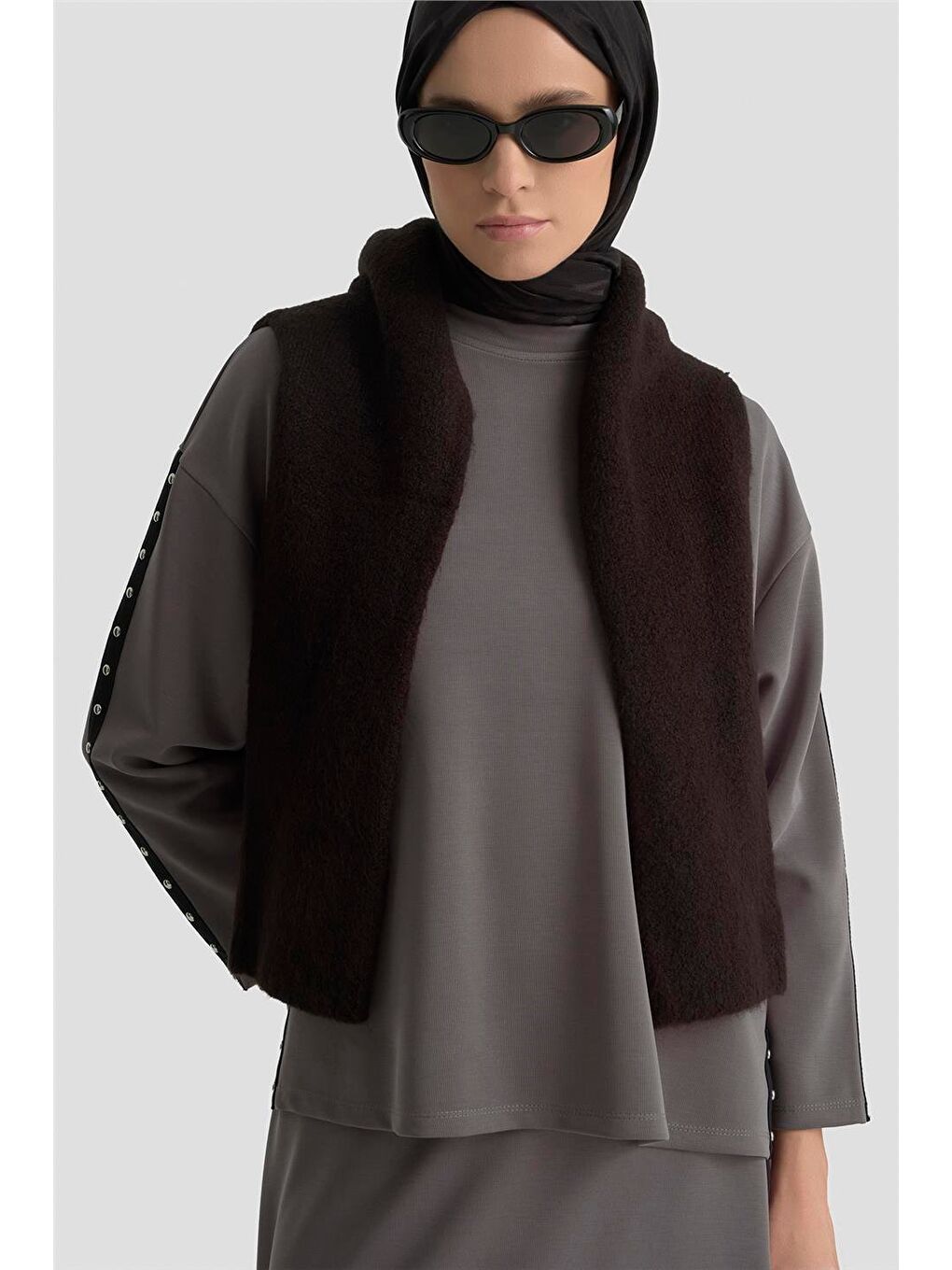 Şeritli Örme Takım 25Kd1163 Antrasit-2