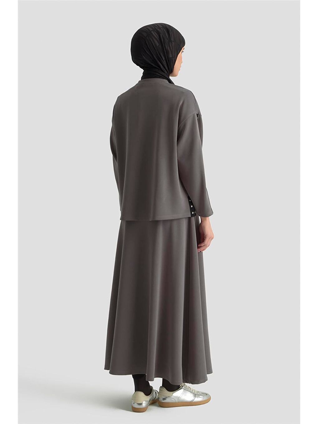 Şeritli Örme Takım 25Kd1163 Antrasit-5