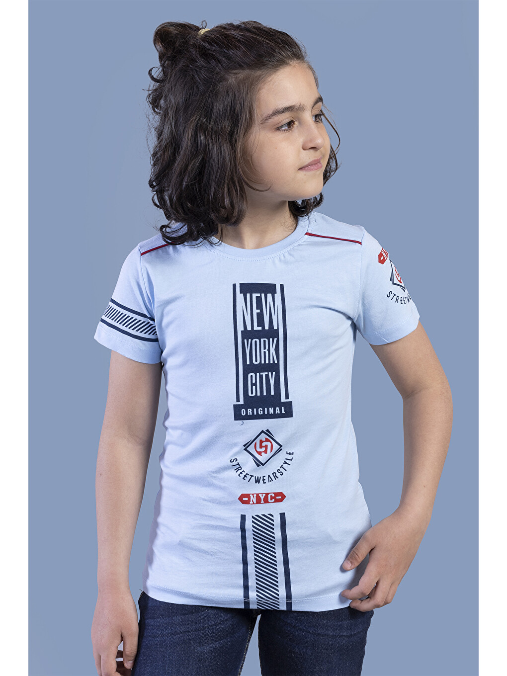 Mavi Erkek Çocuk Tişört New York Cıty Baskı