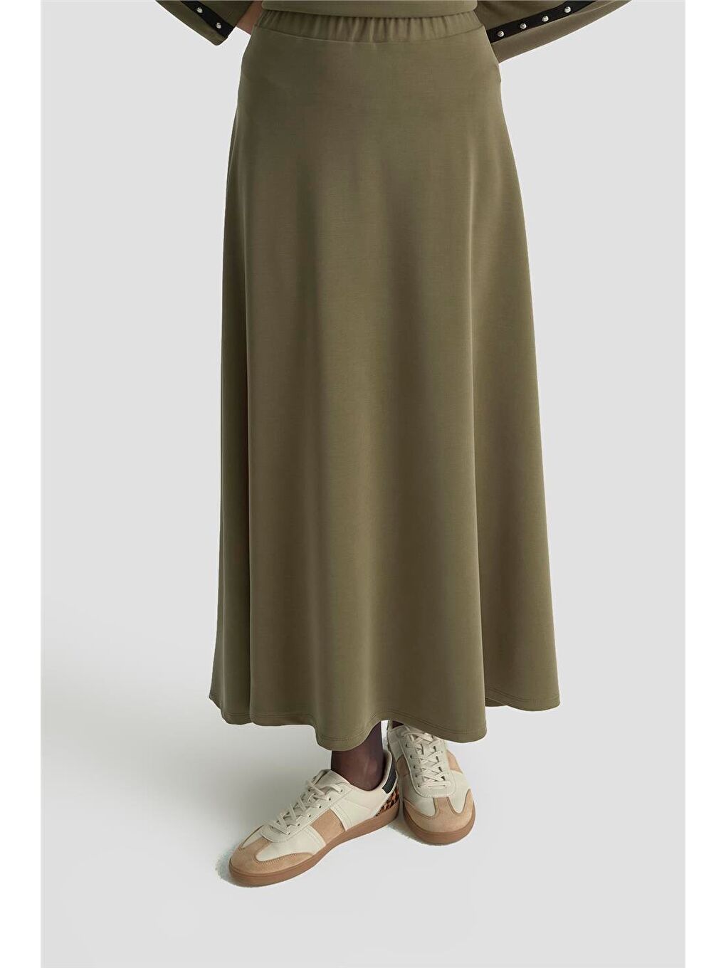 Şeritli Örme Takım 25Kd1163 Haki-3