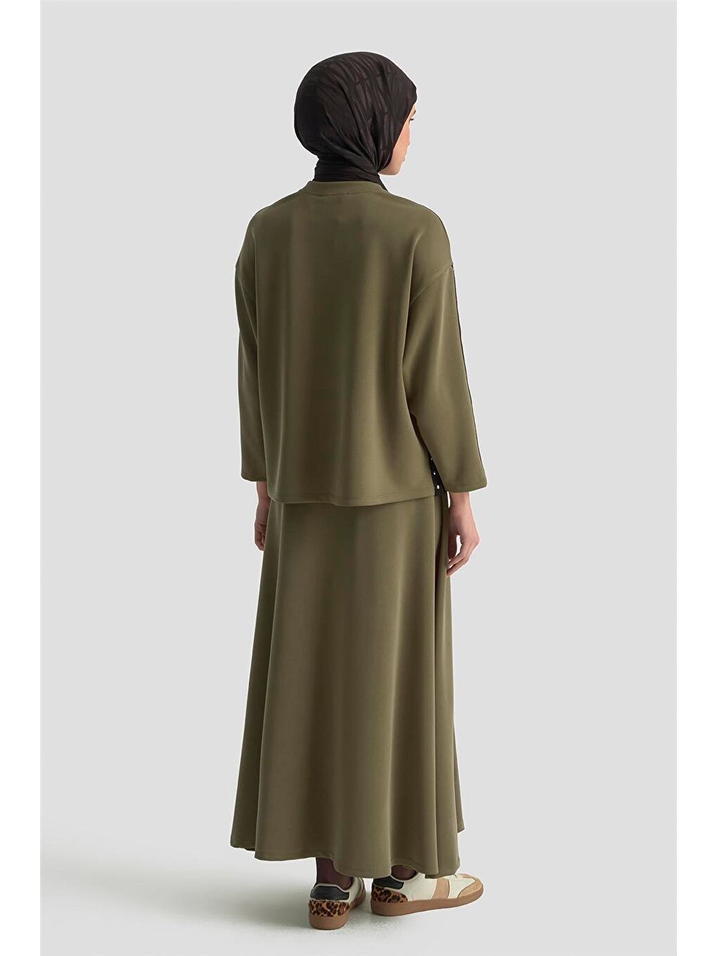 Şeritli Örme Takım 25Kd1163 Haki-4