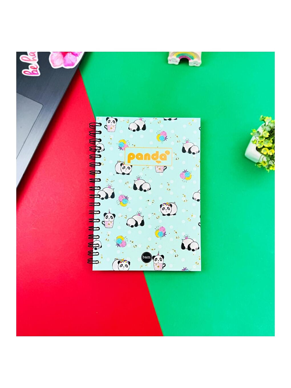 BAM HEDİYELİK EŞYA Panda Tasarımlı Spiralli Defter