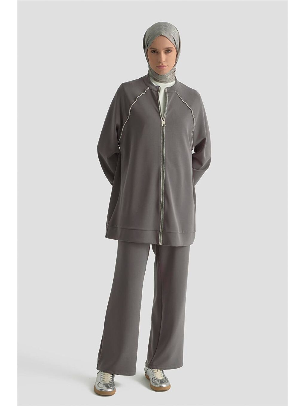 Biyeli Örme Takım 25Kd1176 Antrasit-1