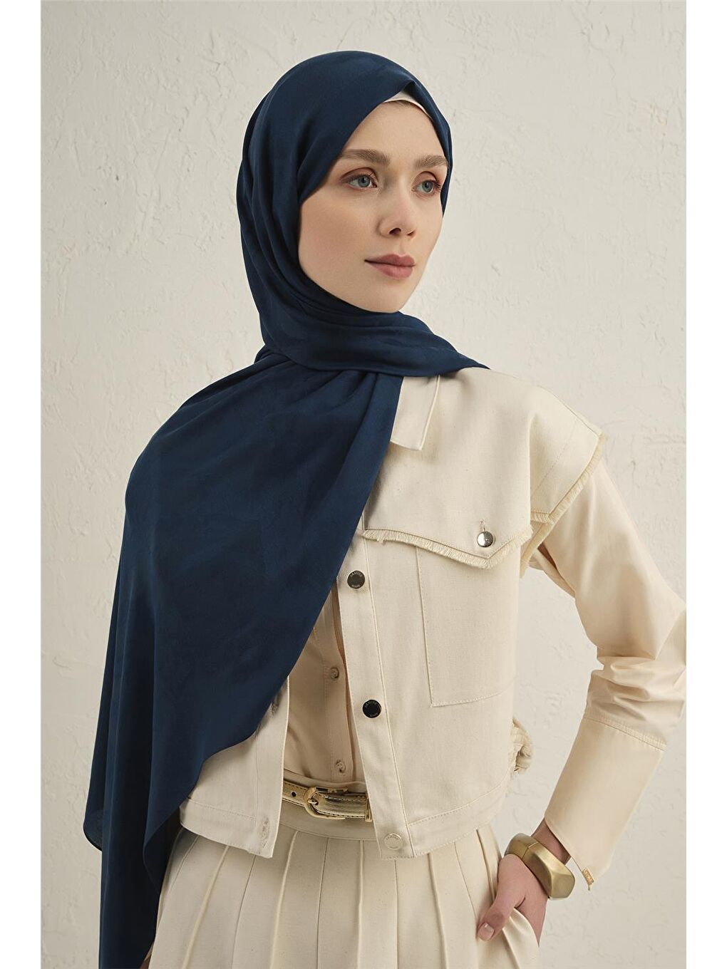 Yeşil Lyocell Viscon Dalga Desen Şal 1 27-2