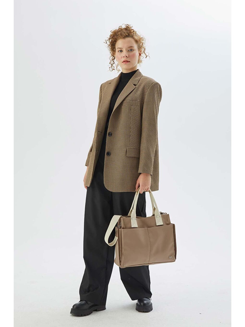 Bej Deri Everyday Bag Vizon