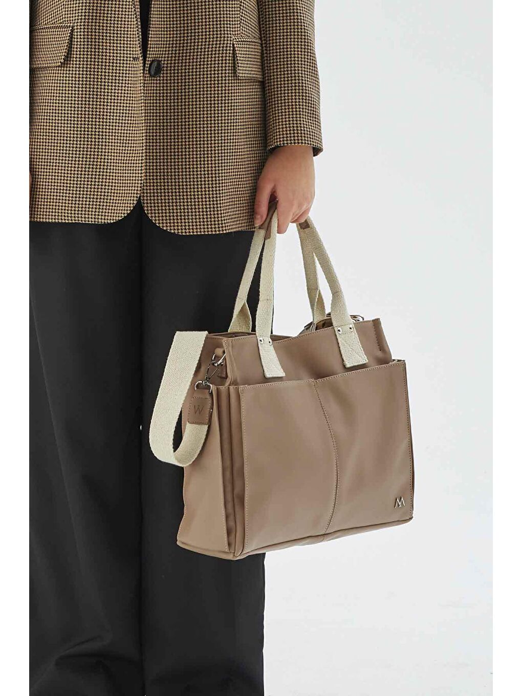 Bej Deri Everyday Bag Vizon-2