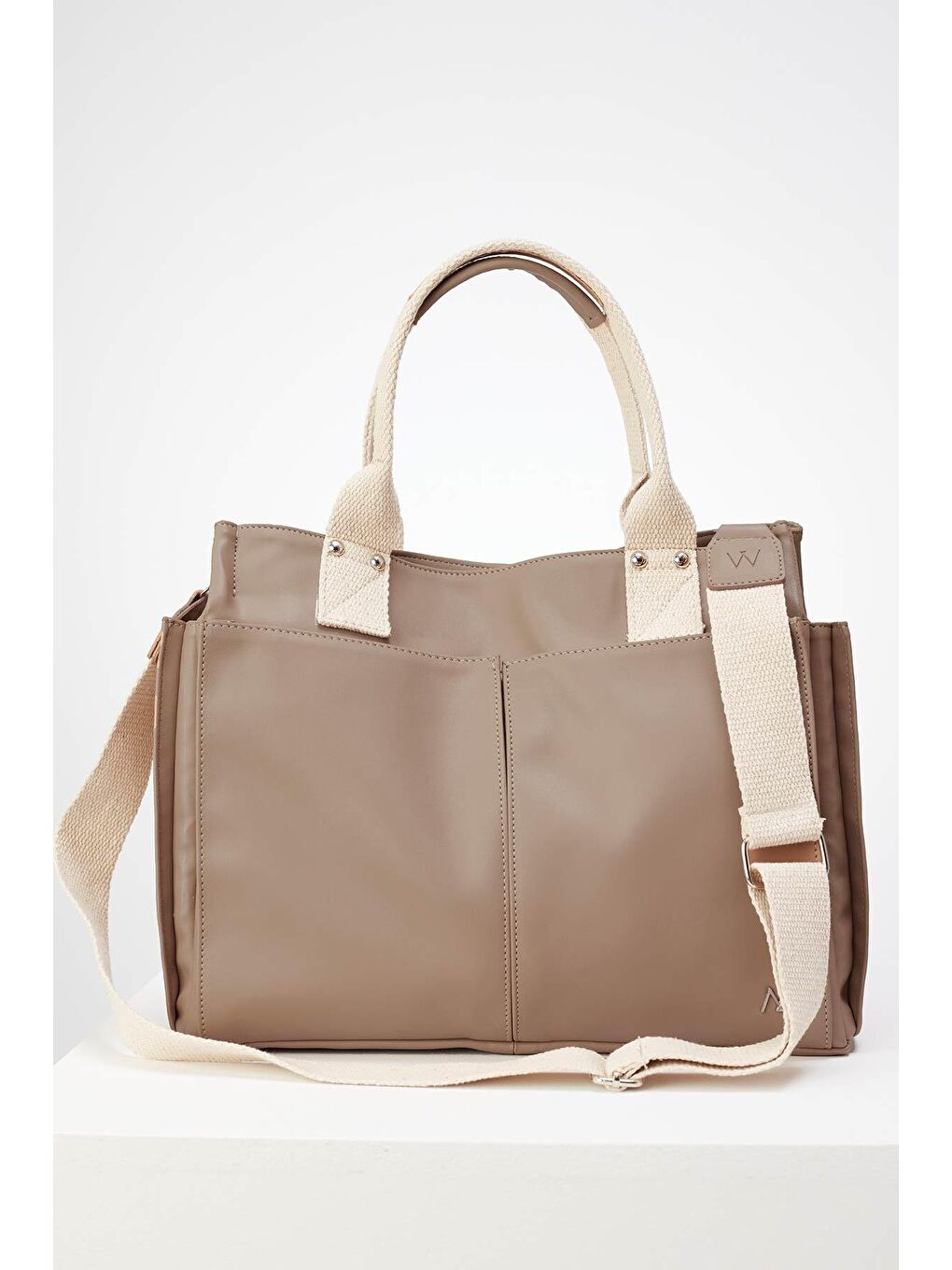 Bej Deri Everyday Bag Vizon-5