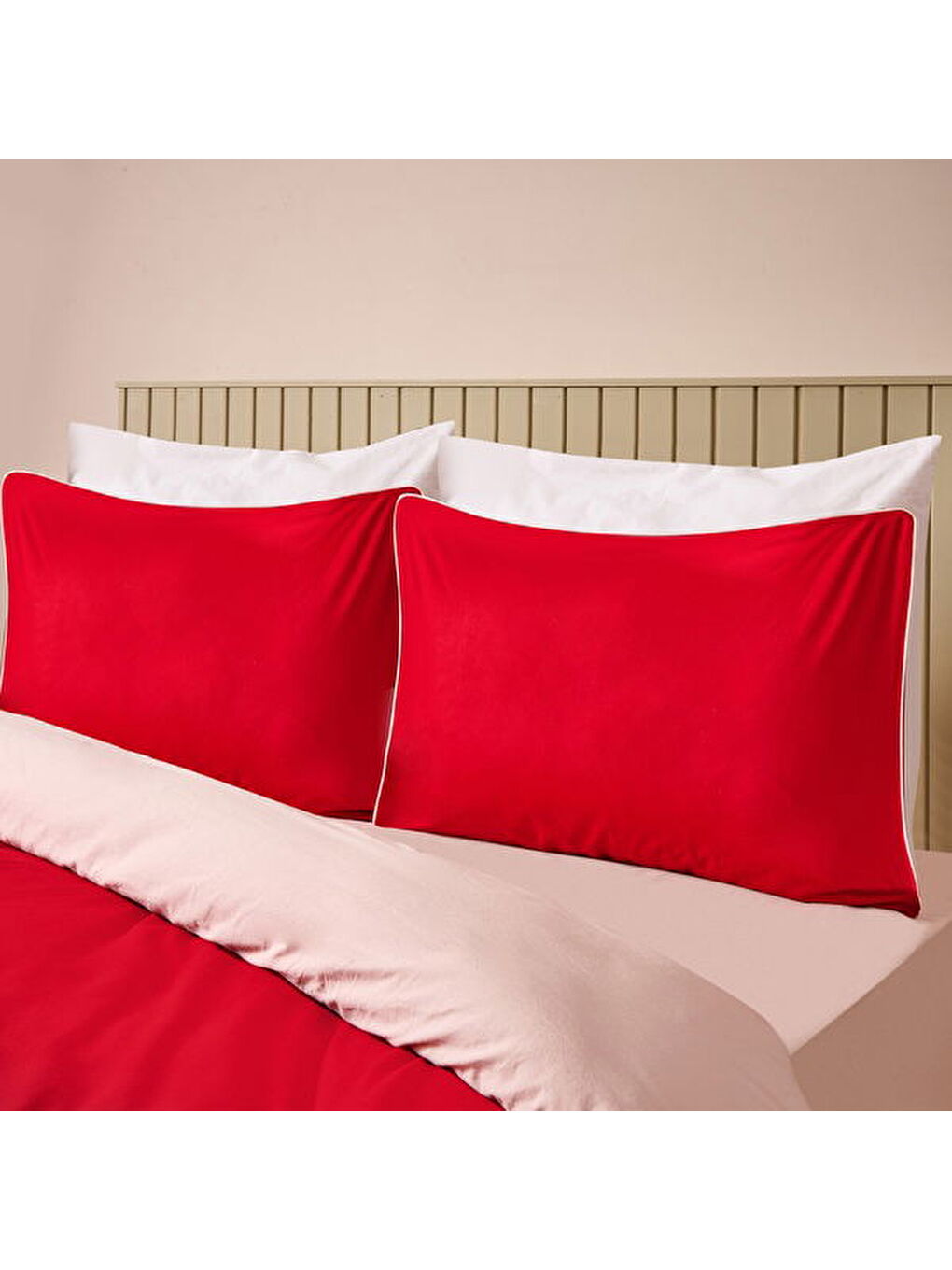 Soft Love Çift Kişilik Nevresim Takımı - Kırmızı / Pembe-4