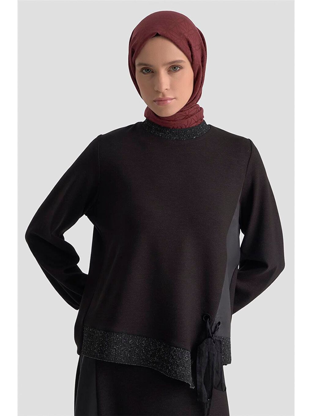 Taşlı Örme Takım 25Kd2103 Siyah