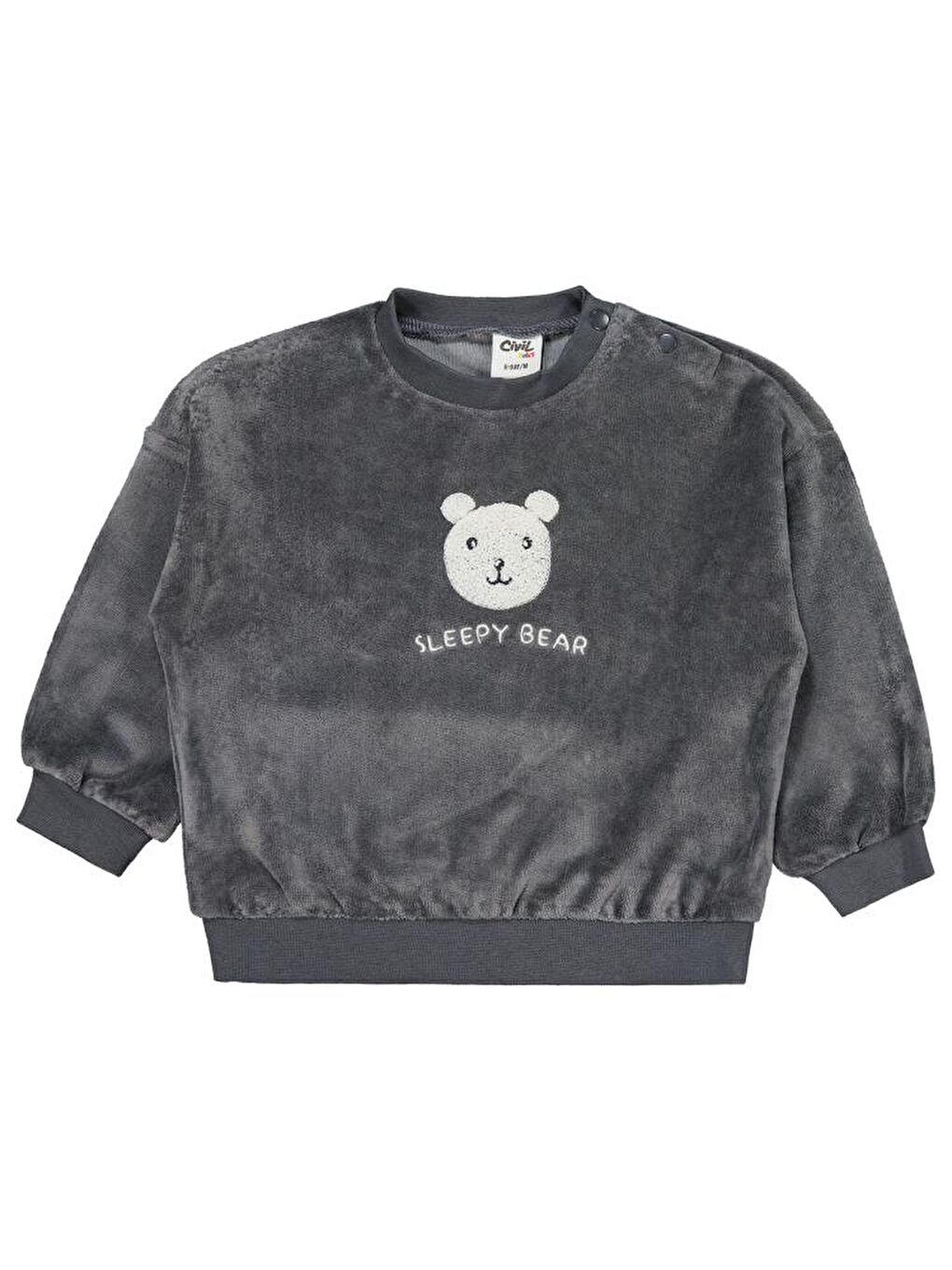 Gri Baby Ayıcık Süzene Nakışlı 6-18 Ay Takım-1