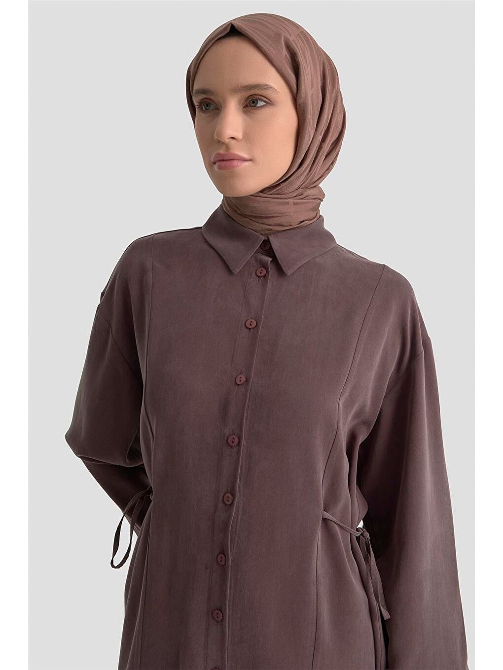 Beli Bağcıklı Modal Takım 25Kd1127 Kahverengi