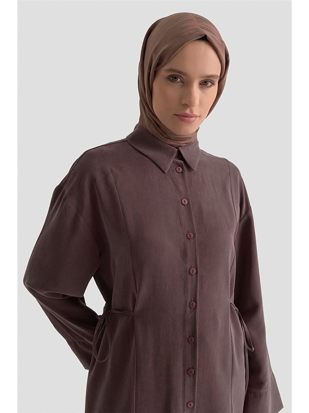 Beli Bağcıklı Modal Takım 25Kd1127 Kahverengi-2