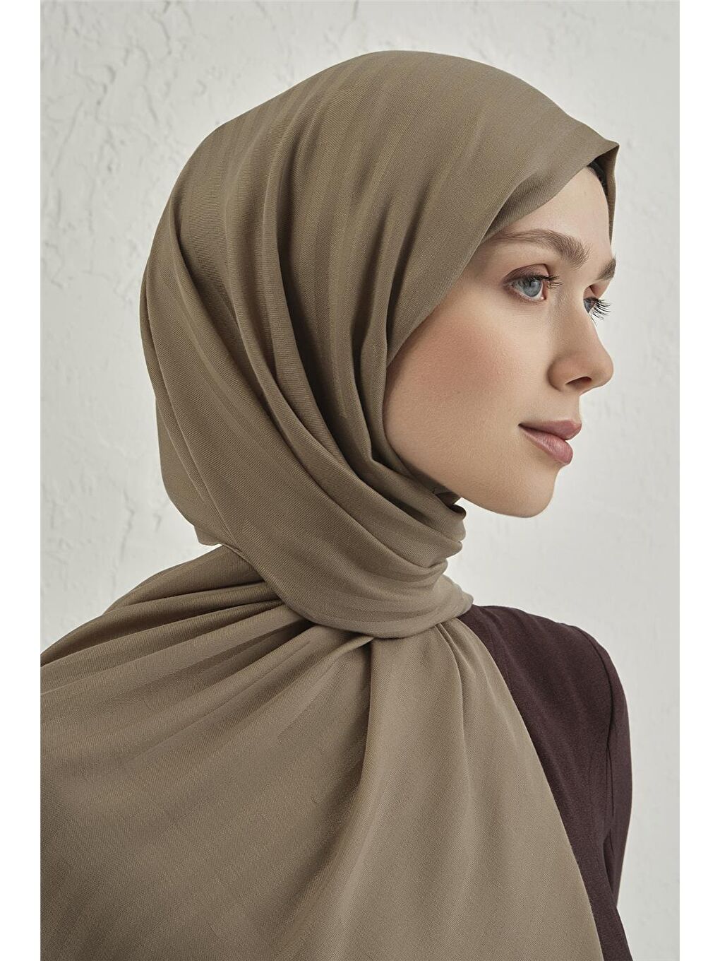 Bej Lyocell Viscon Stripes Şal 2 11-3