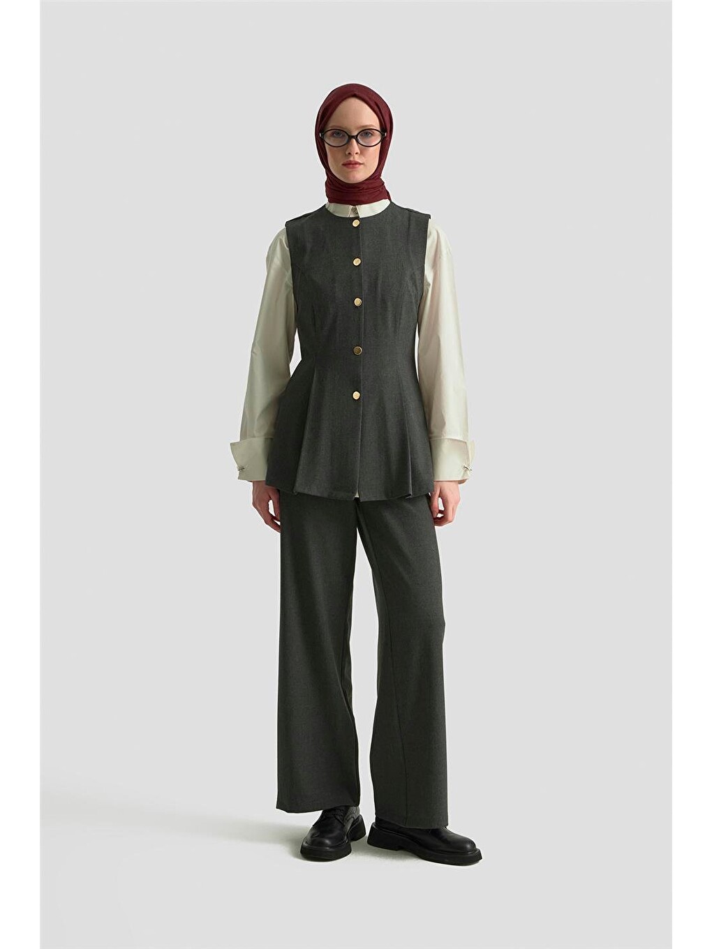 Fitted Yelekli Takım 25Kd1307 Antrasit-2