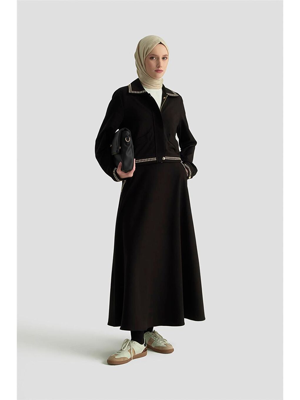 Trok Ceketli Örme Takım 25Kd4036 Siyah-1