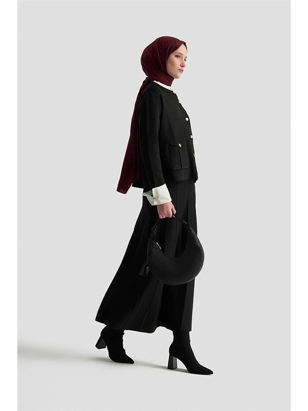 Hırka Etek Triko Takım 25Ktd6120 Siyah-1