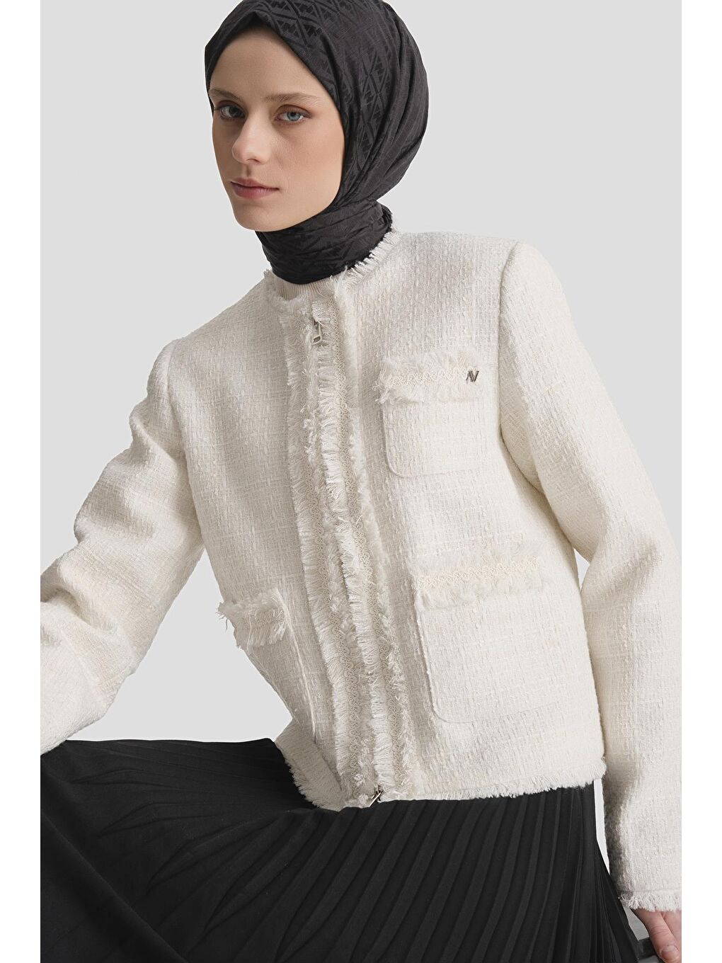 Tüvit Ceketli Takım Beyaz-3