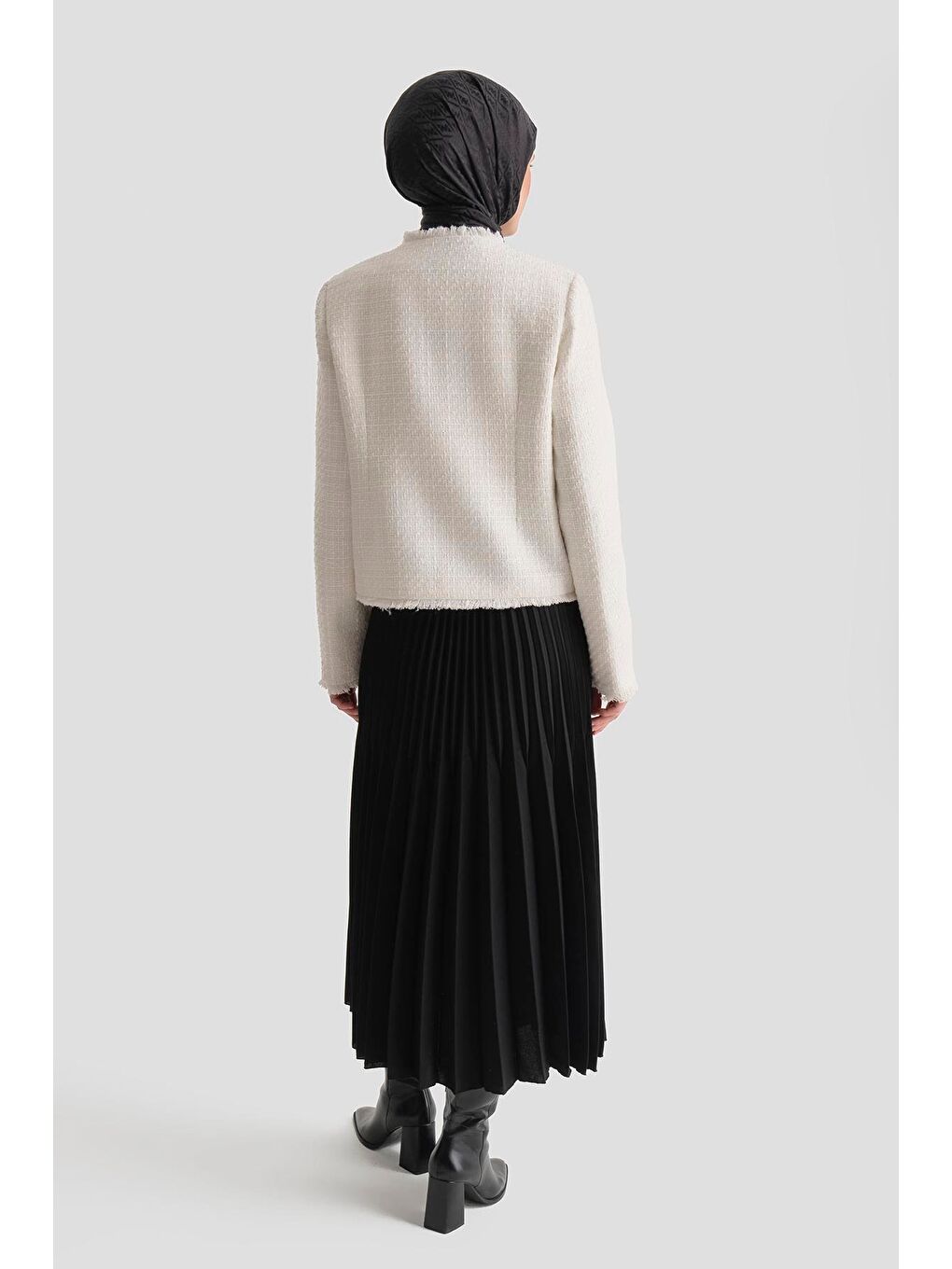 Tüvit Ceketli Takım Beyaz-5