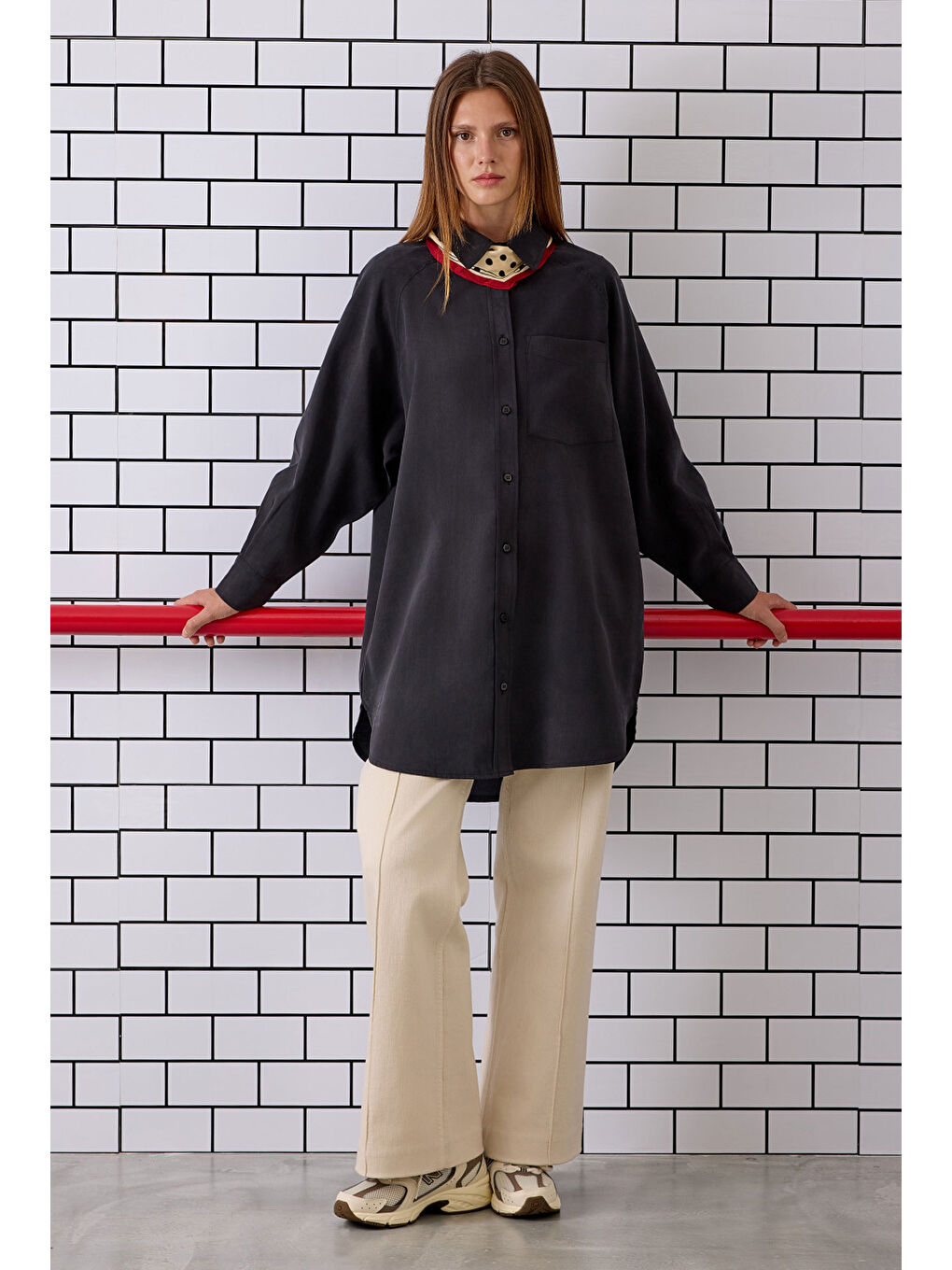 Reglan Kol Basic Gömlek Siyah-1