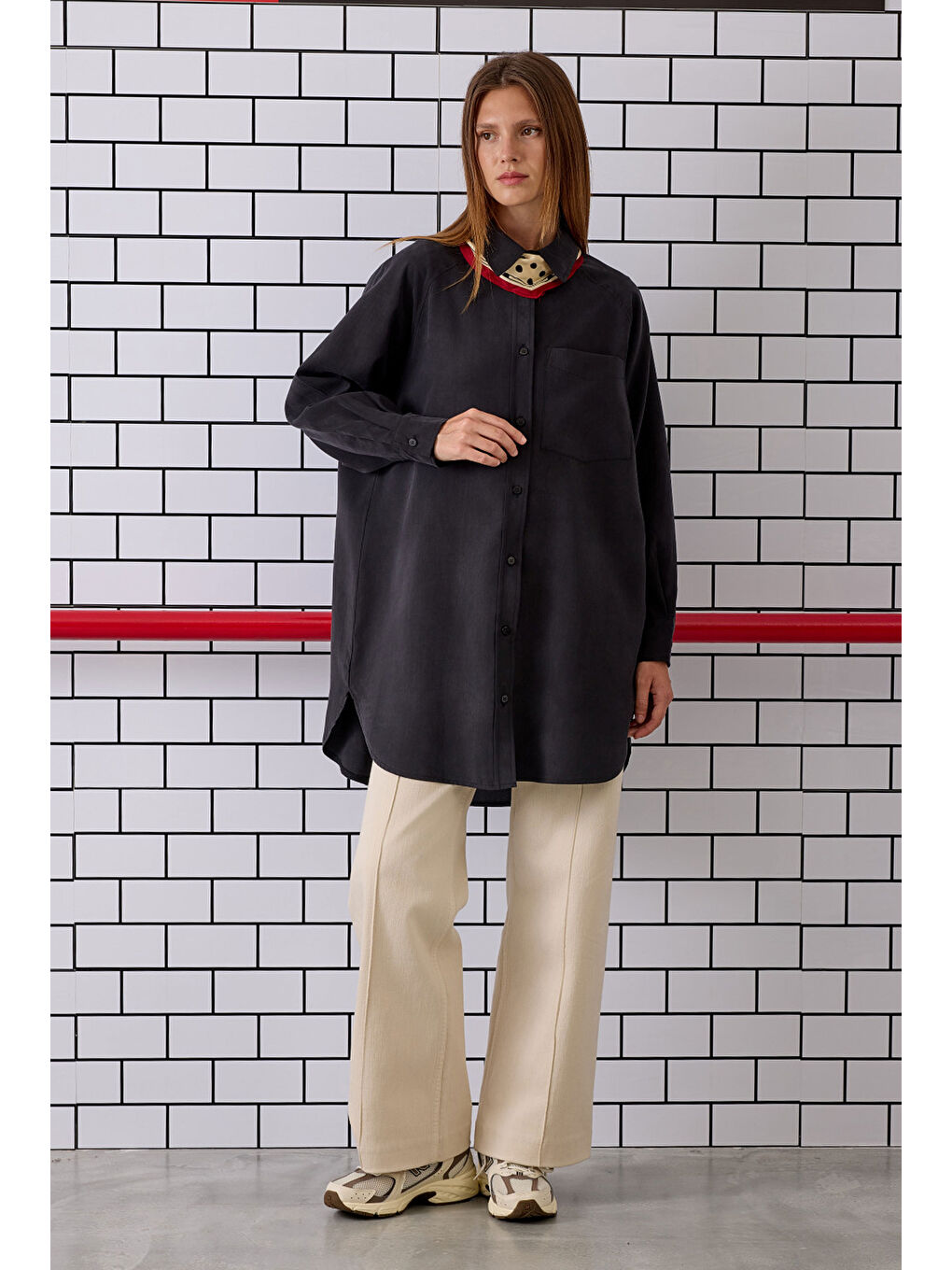 Reglan Kol Basic Gömlek Siyah-2