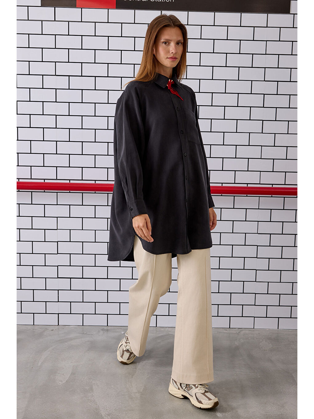 Reglan Kol Basic Gömlek Siyah-3