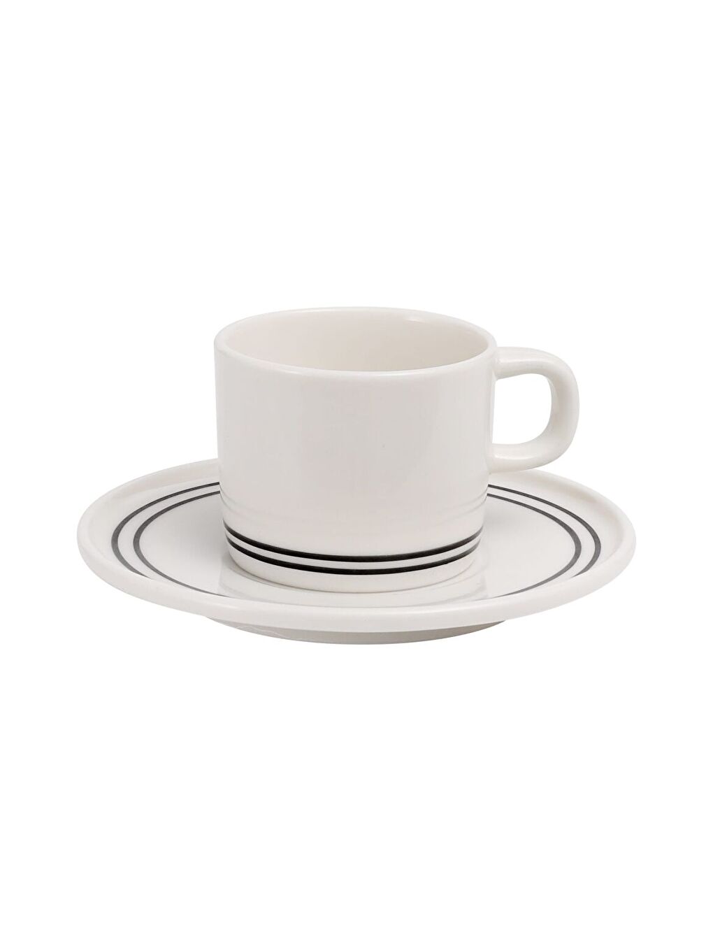 Ekru Mental 2 Kişilik Kahve Fincanı Takımı Siyah-1