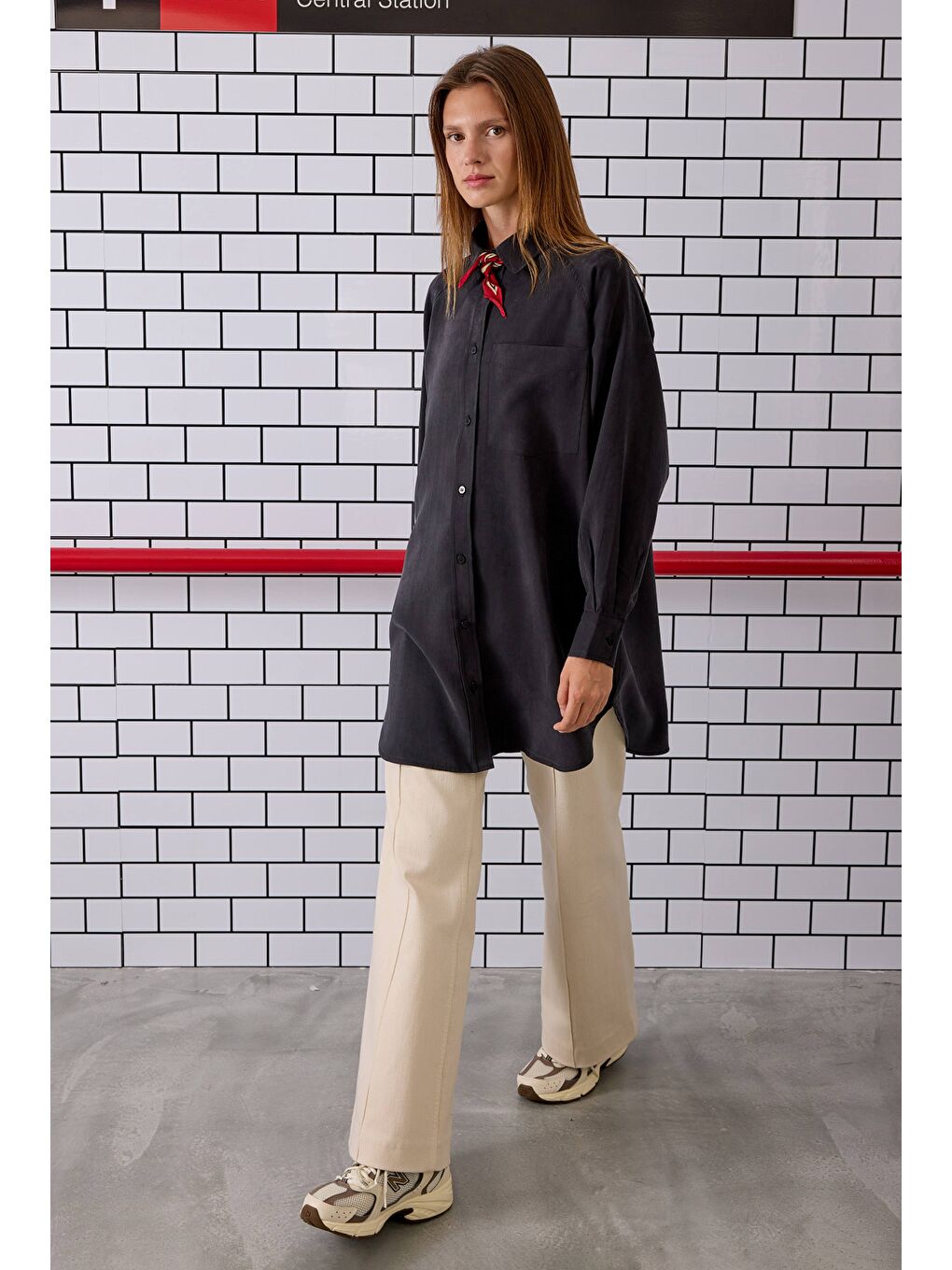 Reglan Kol Basic Gömlek Siyah-4