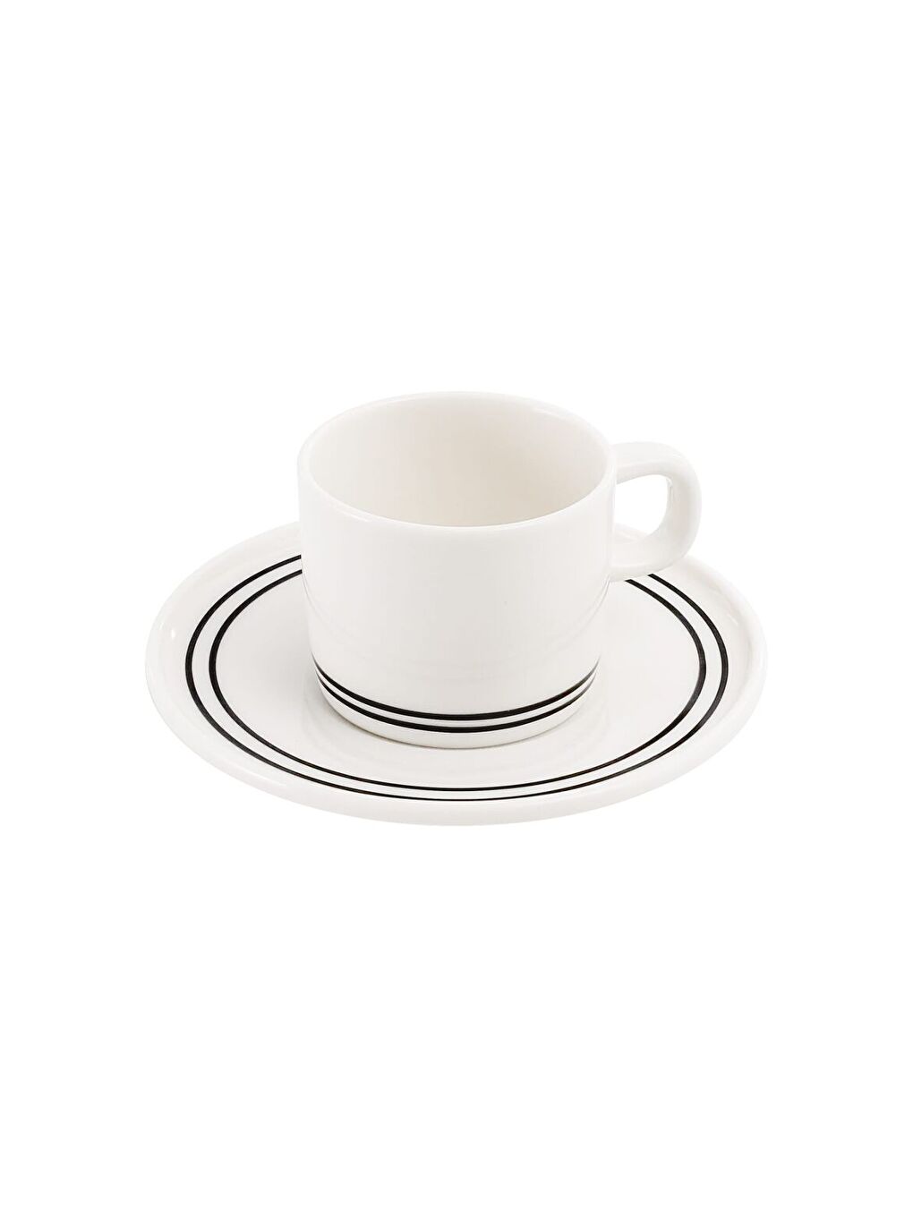 Ekru Mental 2 Kişilik Kahve Fincanı Takımı Siyah-2